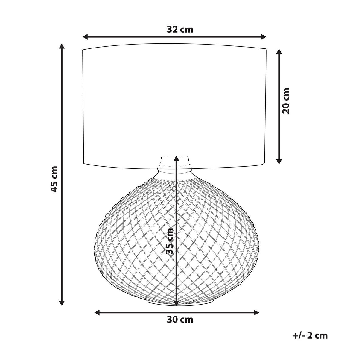 TISCHLAMPE Madon 32/32/45 cm - Silberfarben, Glas (32/32/45cm) - Beliani