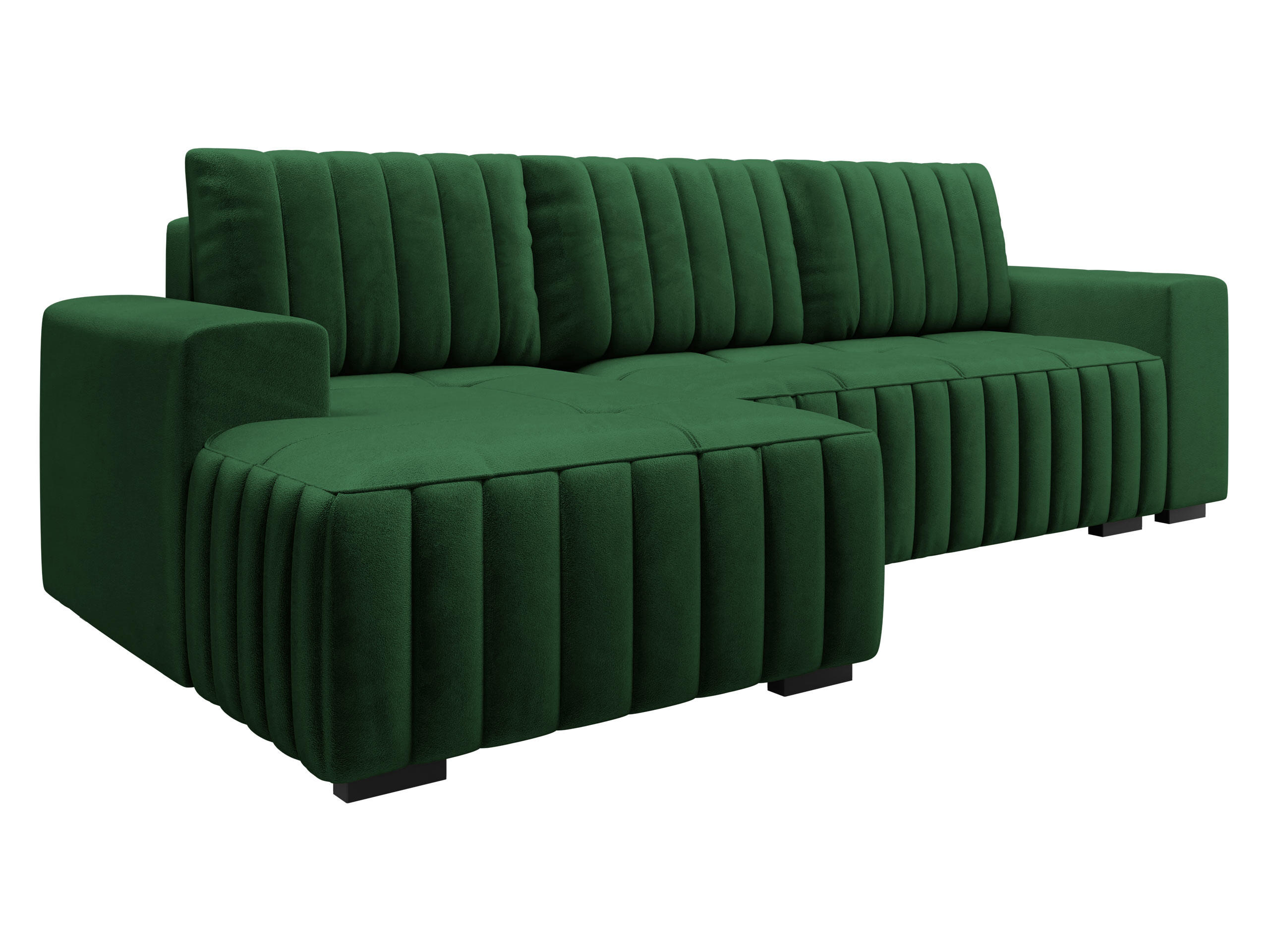 ECKSOFA Hugo, Seite: Links - Dunkelbraun/Grün, Holz/Textil (240/140cm)