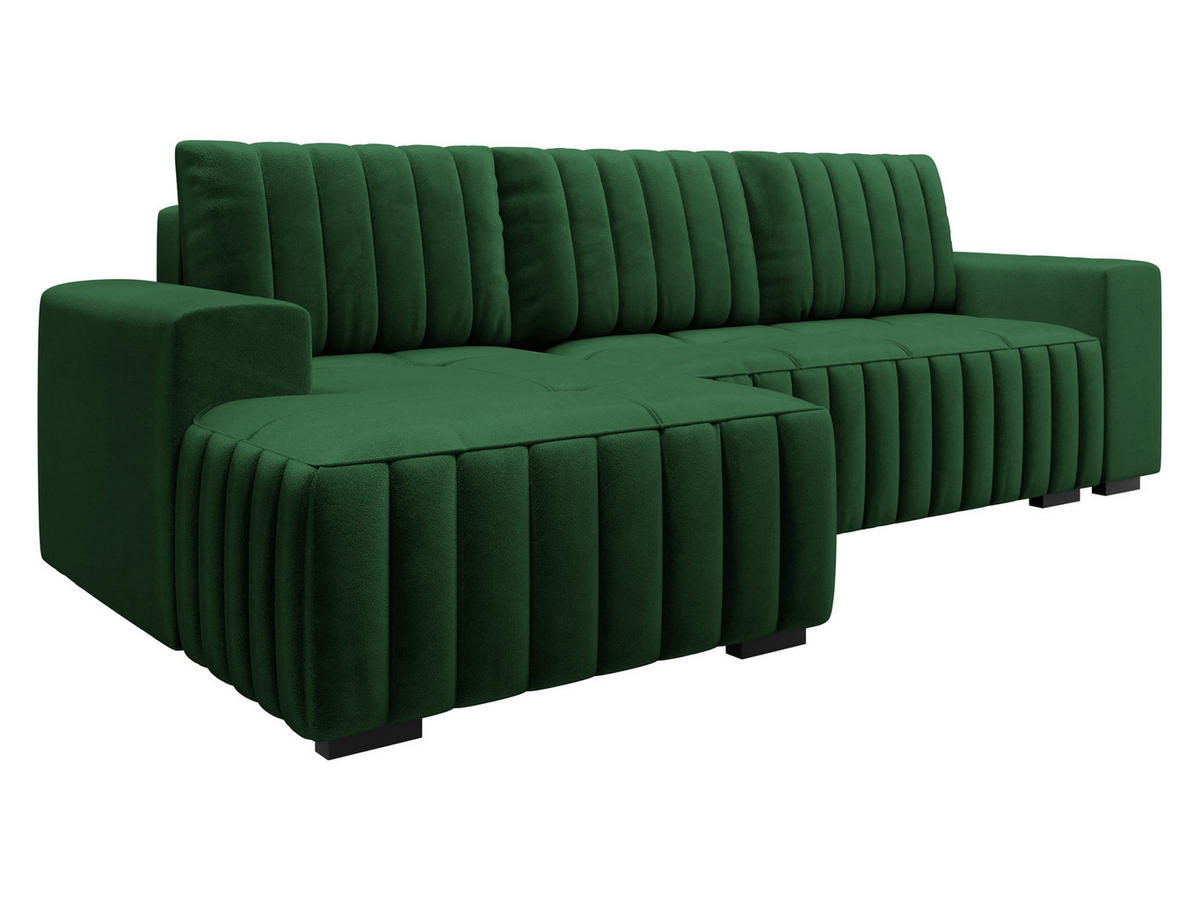 ECKSOFA Hugo, Seite: Links - Dunkelbraun/Grün, Holz/Textil (240/140cm)