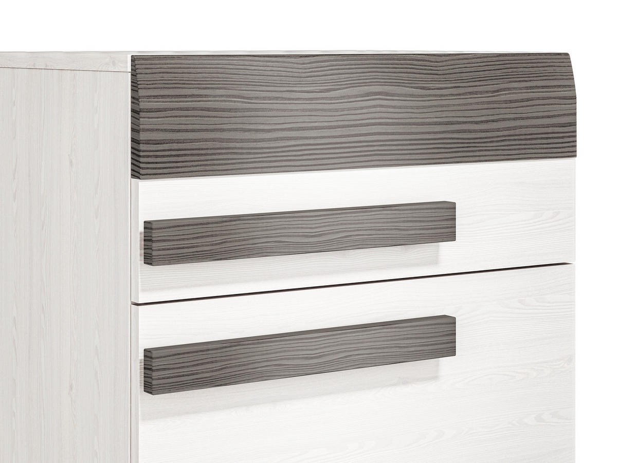 SCHUHSCHRANK Blanco Pinie weiß / grau 55 / 42 / 96cm - Weiß, Holz/Holzwerkstoff (55/96/42cm) - Feldmann-Wohnen