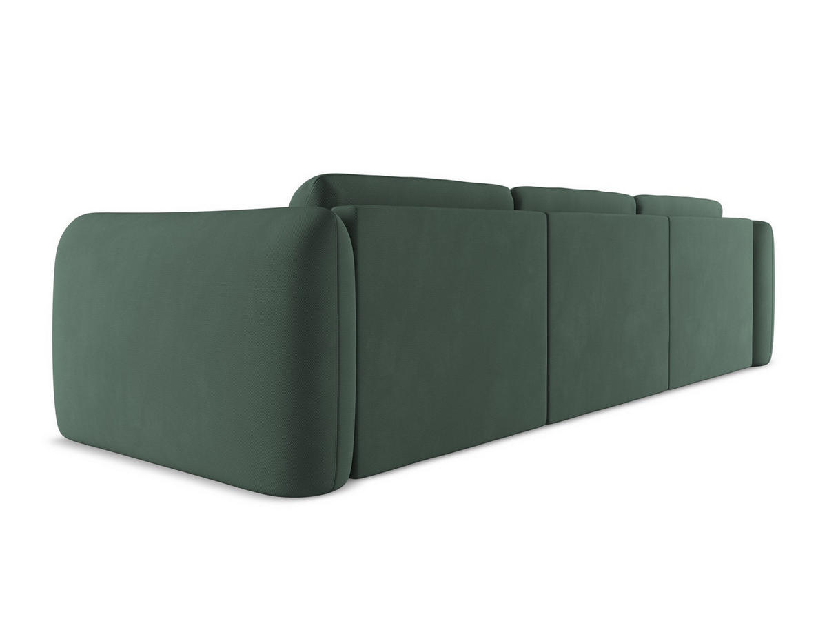 ECKSOFA Links Chenille Stoff Grün - Schwarz/Grün, Kunststoff/Textil (170/290cm) - Makamii