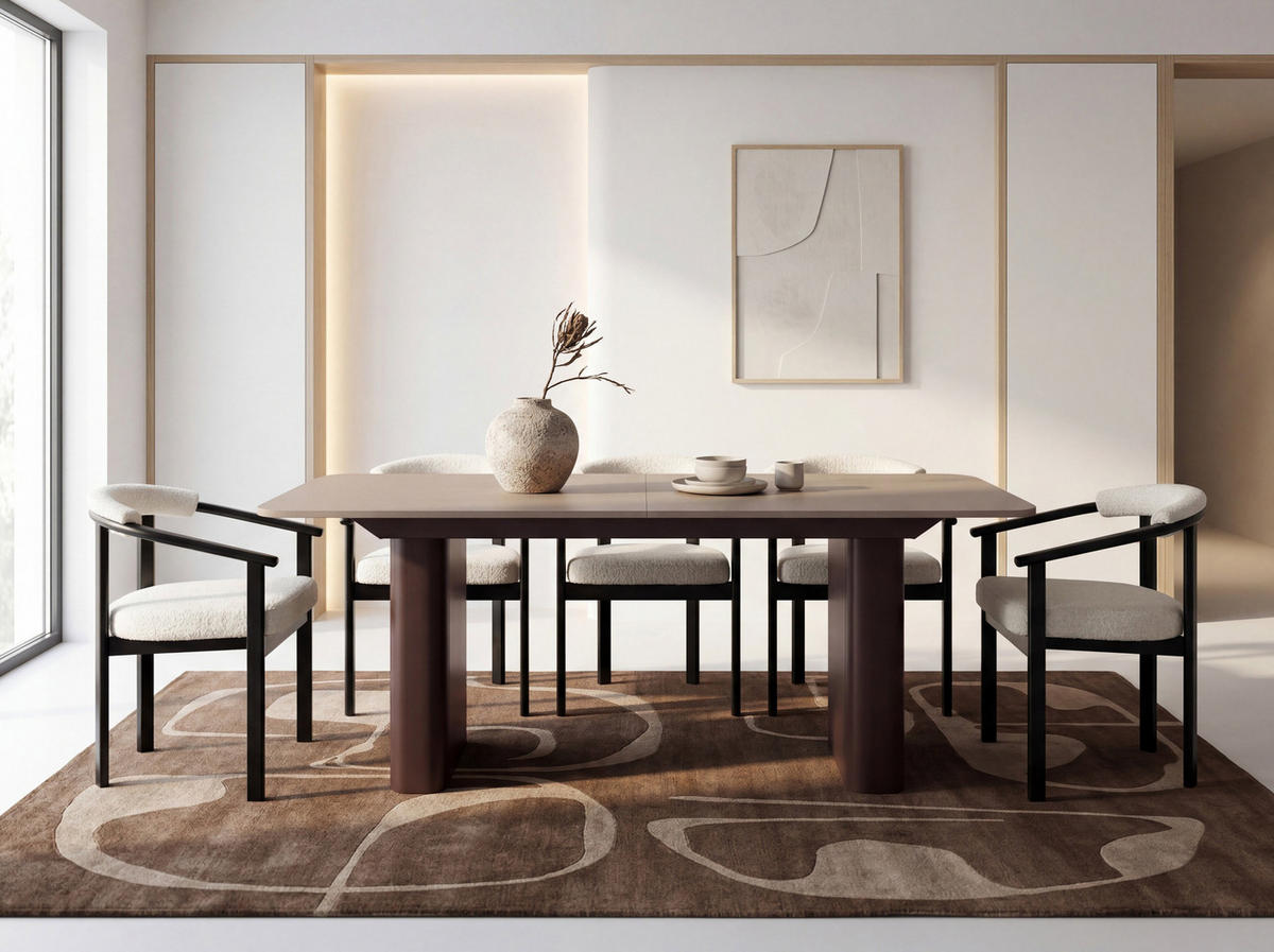 ESSTISCH Riven rechteckig ausziehbar verlängerbar mit Butterfly-Auszug, Kaschmir 180-276/90/76 cm - Kaschmir/Beige, Holzwerkstoff/Metall (90/276/76cm) - WFL GROUP