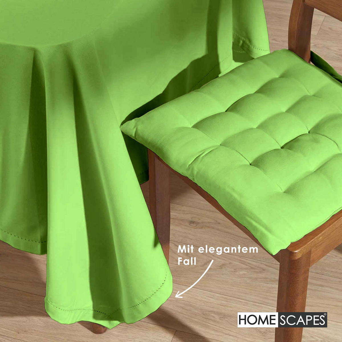 TISCHDECKE limette 137/228 cm, 100% Baumwolle - Limette, Textil (137/228cm) - Homescapes