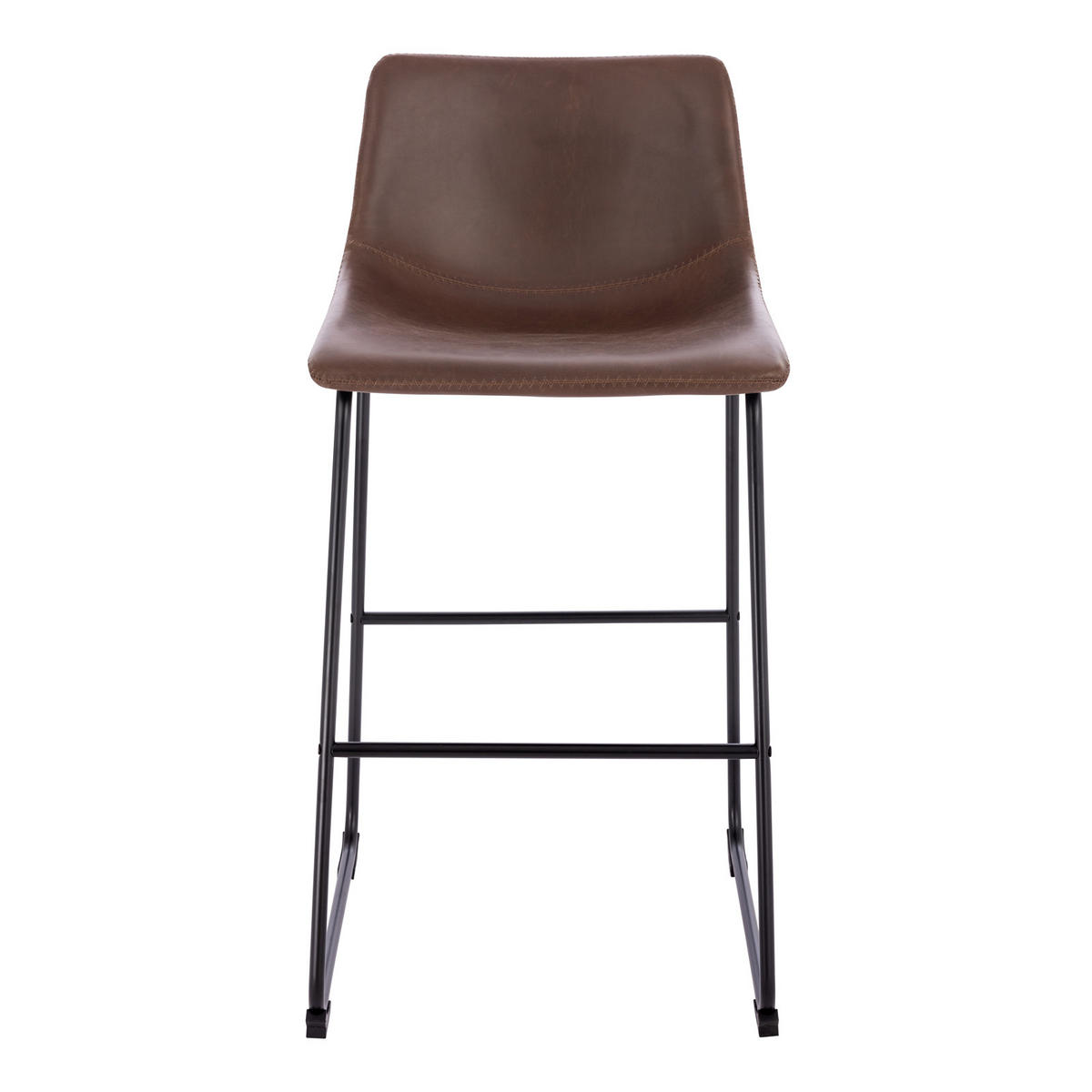 BARHOCKER JOHN Kunstleder 2er Set Braun - Braun, Textil (49/97/50cm) - SVITA