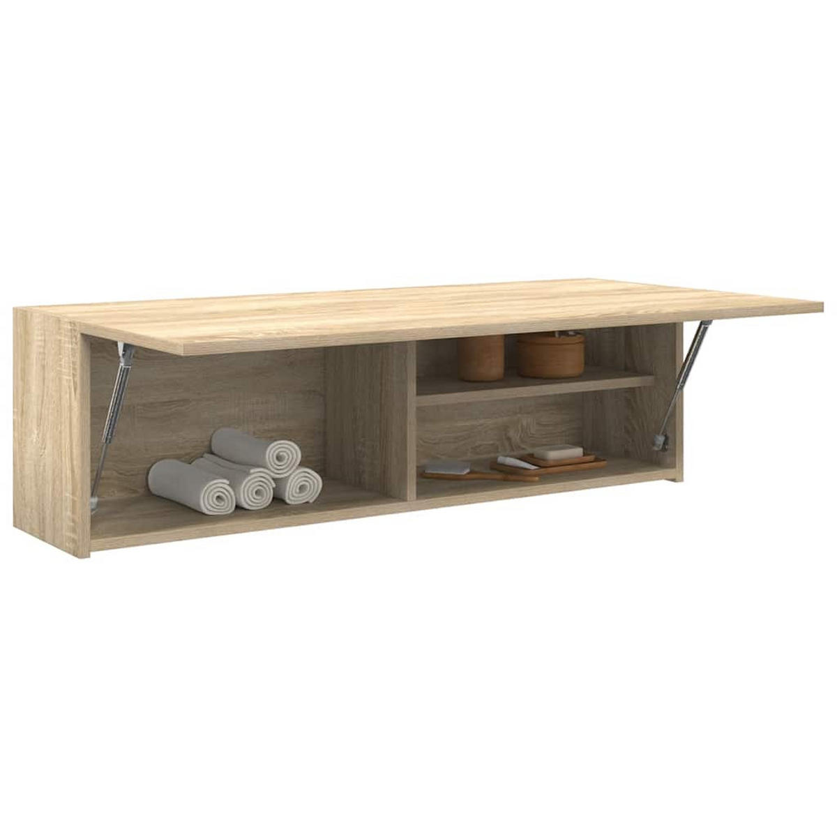 BAD-WANDSCHRANK Sonoma-Eiche 100/25/30 Cm Holzwerkstoff - Hellbraun, Holzwerkstoff (25/30/100cm) - vidaXL