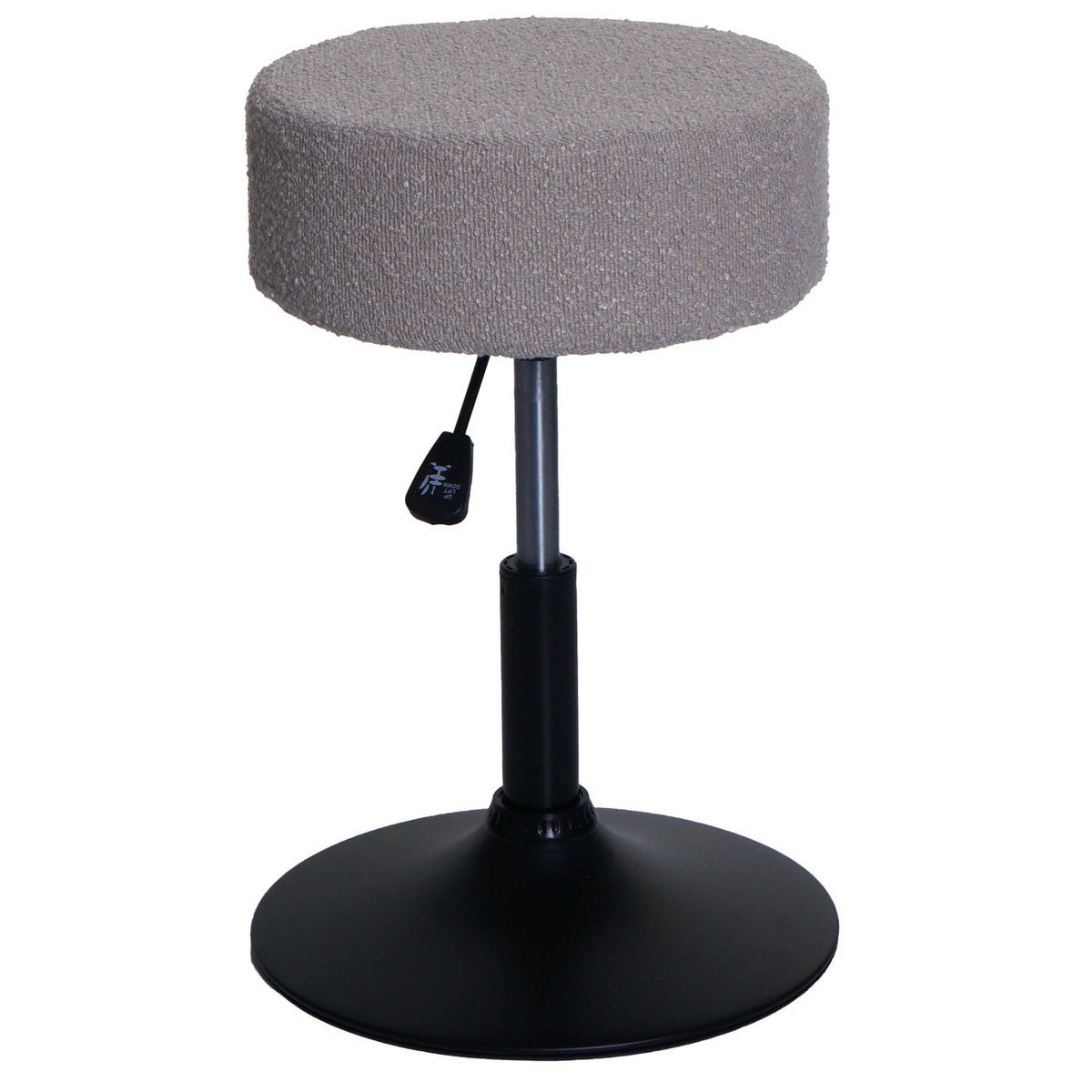 HOCKER 2er-Set höhenverstellbar und drehbar Sitzhöhe 45-57cm Ø 37cm Stoff Bouclé Taupe - Braun, Textil (37/57/37cm) - PROREGAL