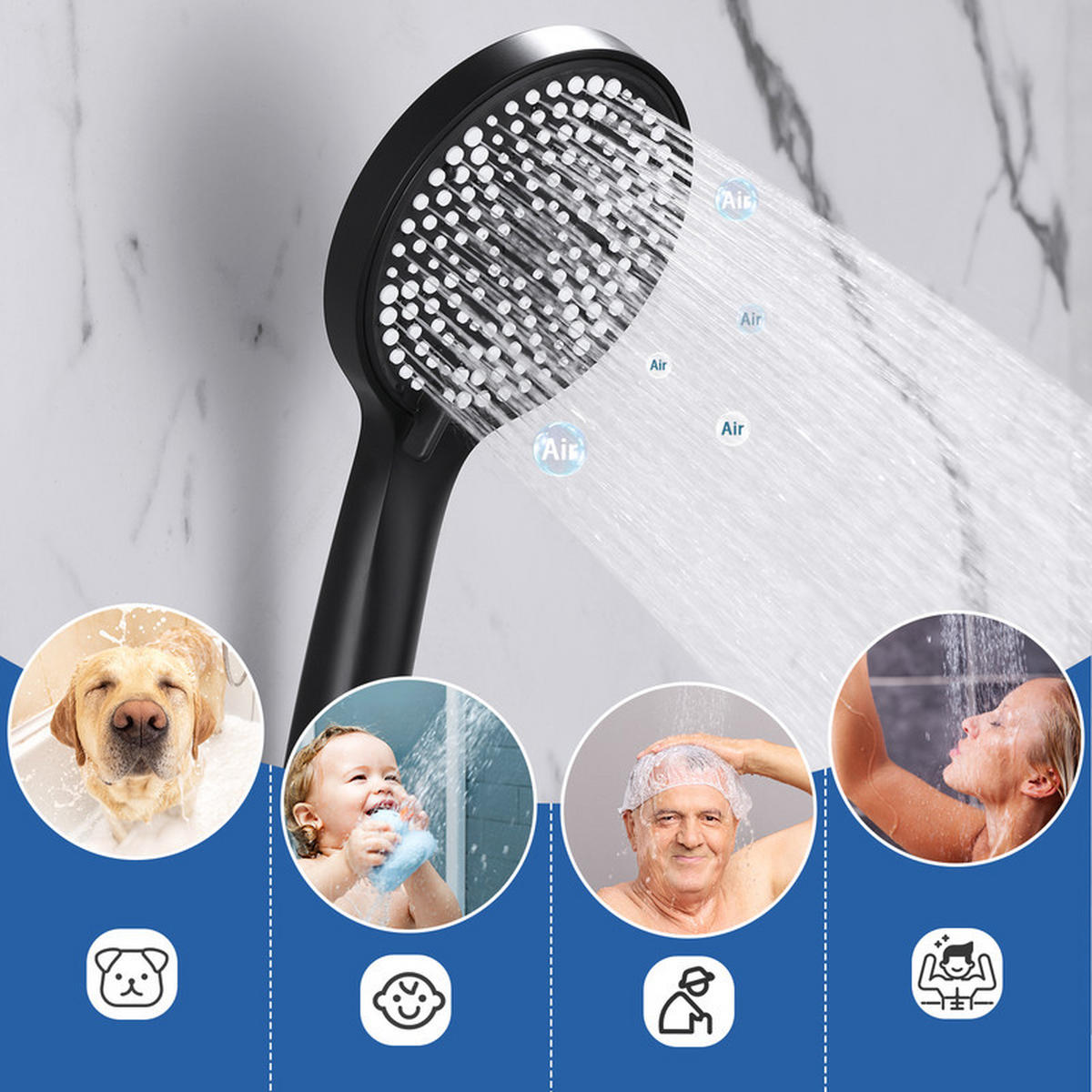 HANDBRAUSE Edmonds II 22/15/13cm - Schwarz, Metall (15/13/22cm) - Nettlife