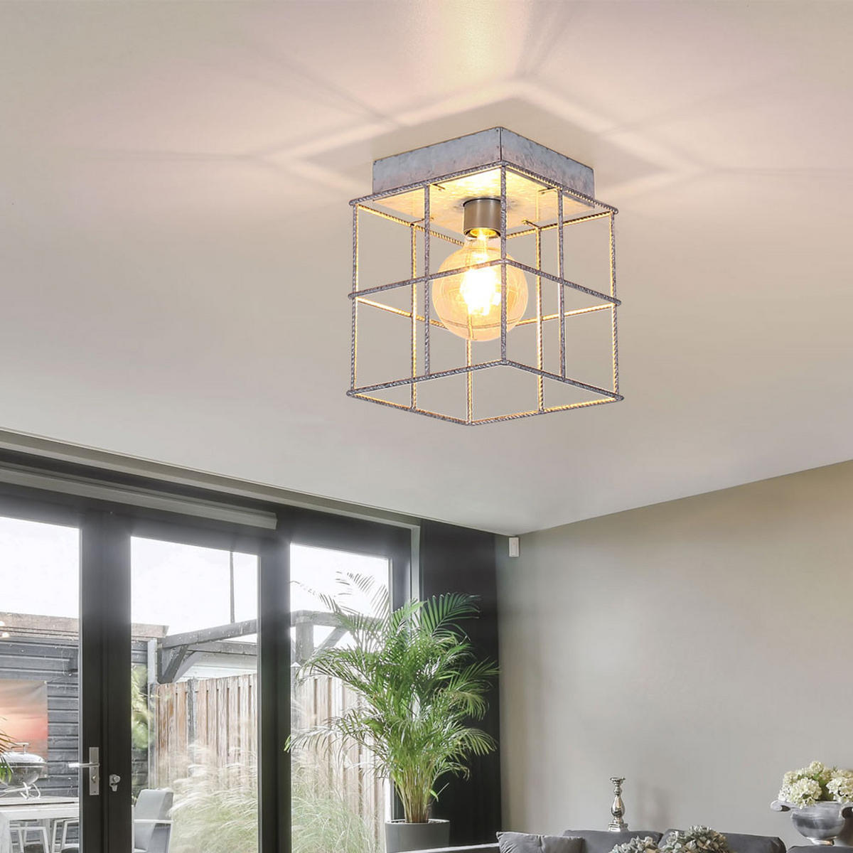 LED DECKENLEUCHTE Metall Silber - Silberfarben, Metall (20/20/20cm)