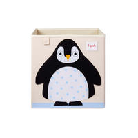 AUFBEWAHRUNGSBOX Pinguin 33x33x33cm - Naturfarben, Textil (33/33cm) - 3Sprouts