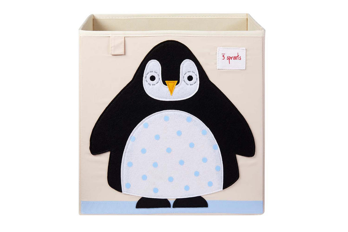 AUFBEWAHRUNGSBOX Pinguin 33x33x33cm - Naturfarben, Textil (33/33cm) - 3Sprouts