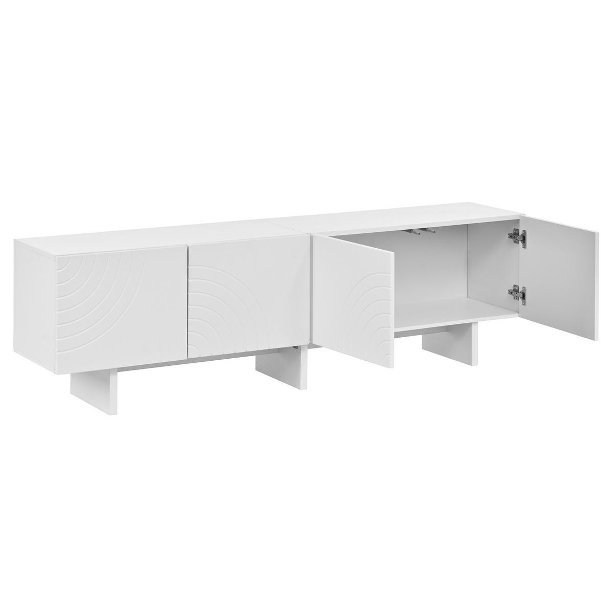 TV-LOWBOARD 170/35/50 cm weiß aus MDF und PB mit 4 Türen - Weiß, Holzwerkstoff (170/50/35cm) - OKWISH
