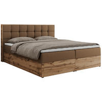 BOXBETT ALBERO 1 - 140/200 Braun Kunstleder - H4 - Braun, Holz/Textil (140/200cm) - MKS