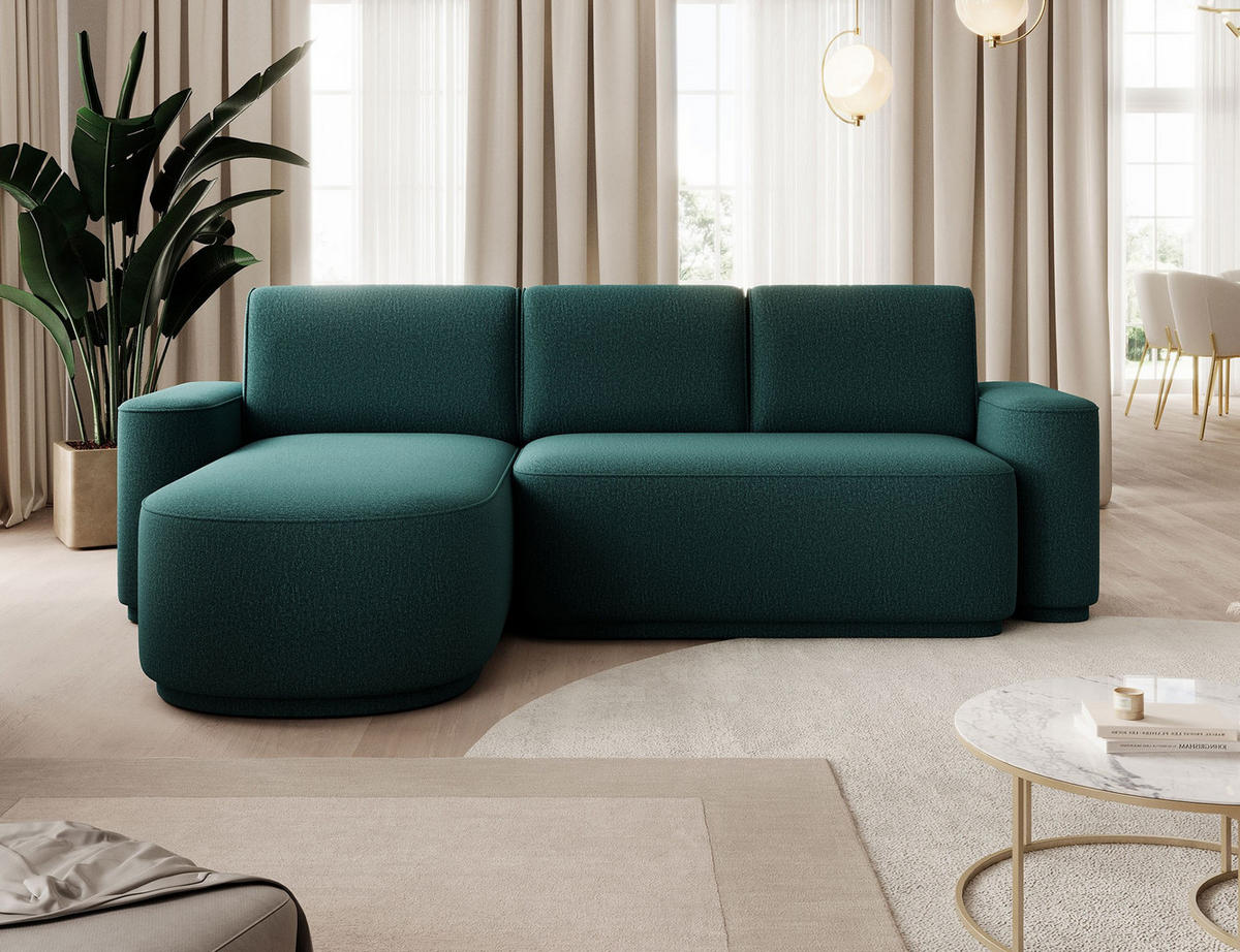 ECKSOFA RUMA - Dunkelgrün (Enjoy 35) - Dunkelgrün, Holzwerkstoff (285/180cm) - Möblo