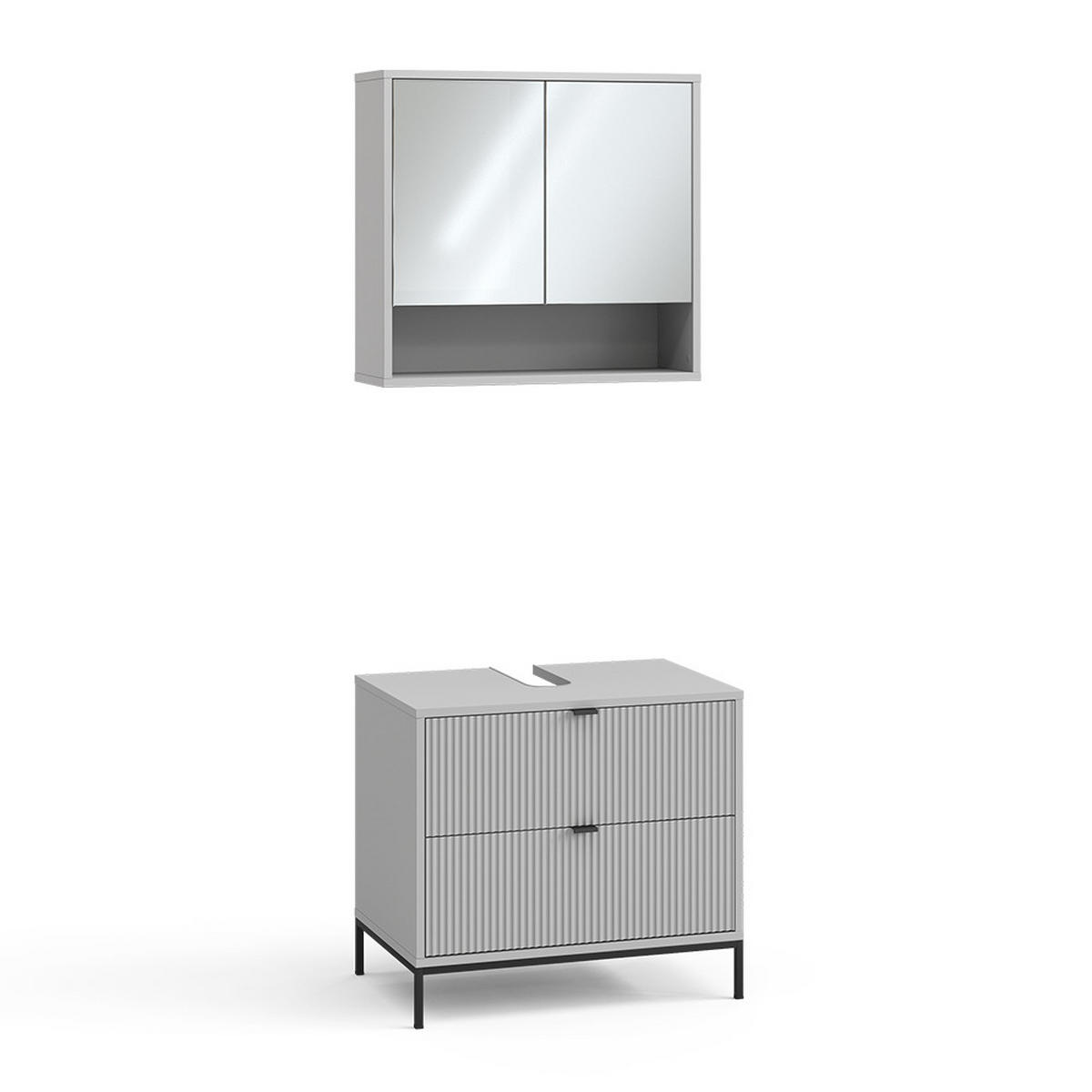 BADMÖBEL-SET Eliza Grau 2 Teile - Grau, Holzwerkstoff (70/63/45.1cm) - Vicco