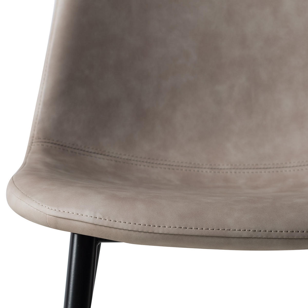 POLSTERSTUHL - Kunstleder / Metall - Taupe, Kunststoff (44/87/53cm) - home24