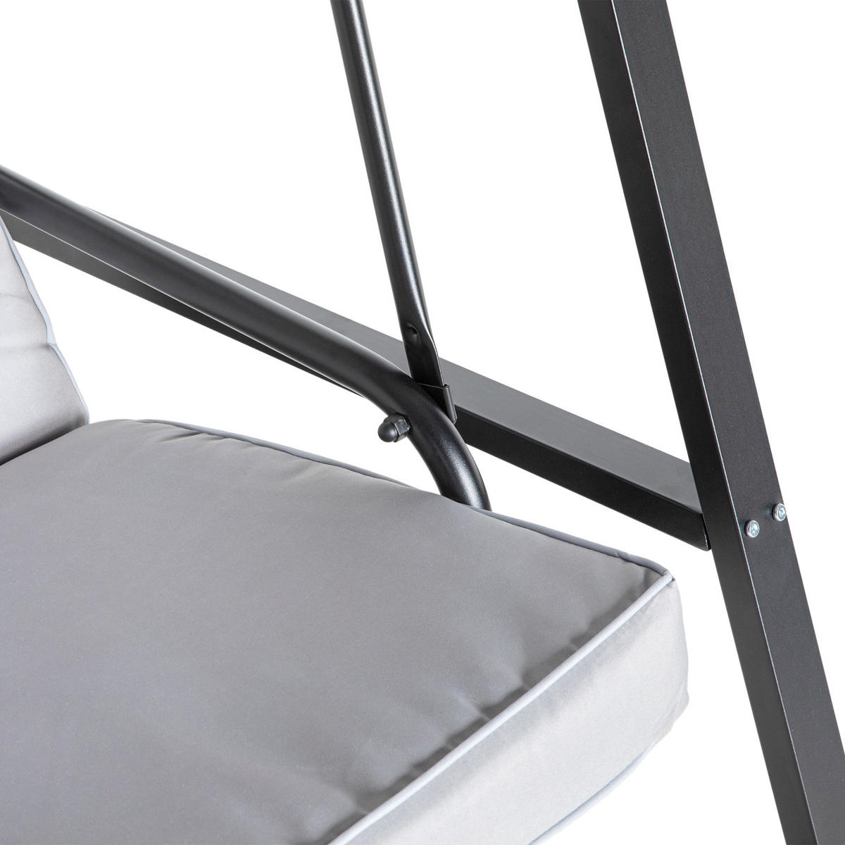 HOLLYWOODSCHAUKEL 2 Sitzer Dach grau - Grau, Textil (145/172/116cm) - LEBENLANG