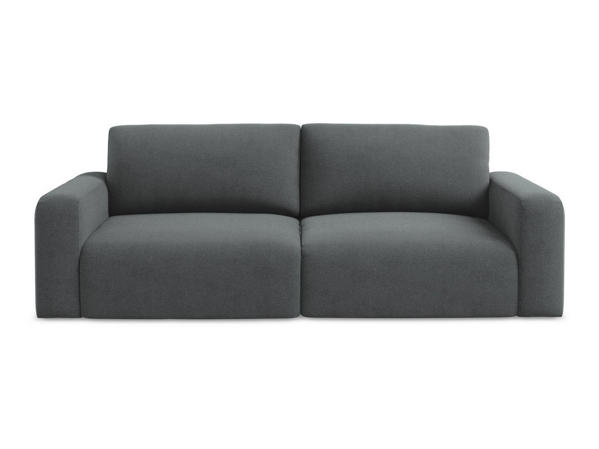 3-SITZER SOFA mit Schlaffunktion Strukturstoff Stoff Grau - Schwarz/Grau, Kunststoff/Textil (244/79/102cm) - Makamii
