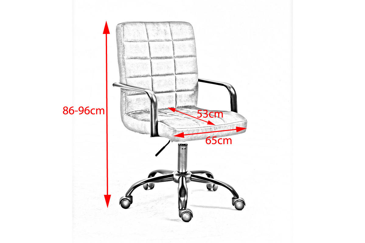BÜROSTUHL MERLE Silber Velvet - Silberfarben, Textil (52/86/52cm) - KAWOLA