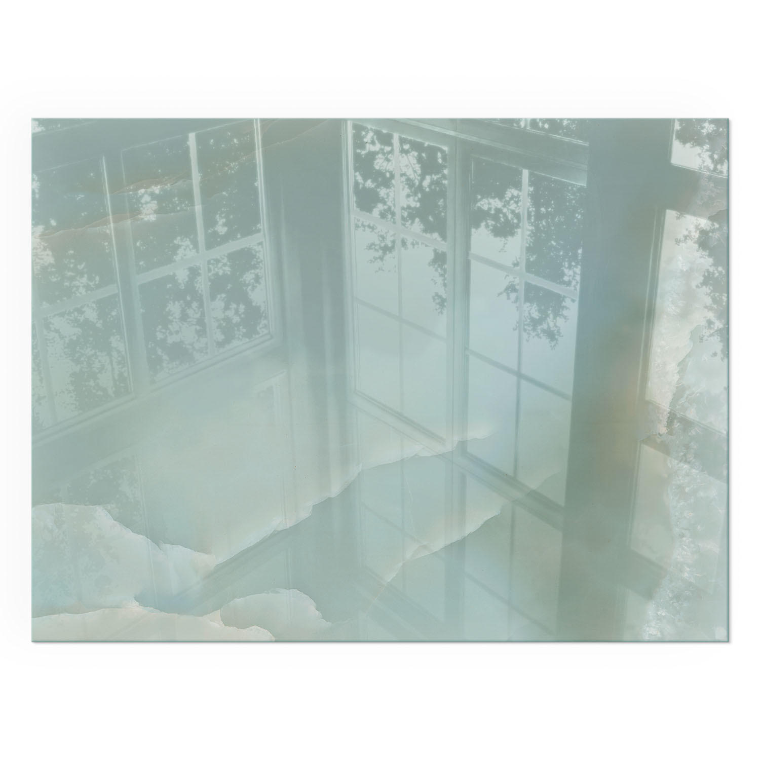 GLASPLATTE für Kamin 80x60 cm - Türkis, Glas (80/60/0.4cm) - TULUP