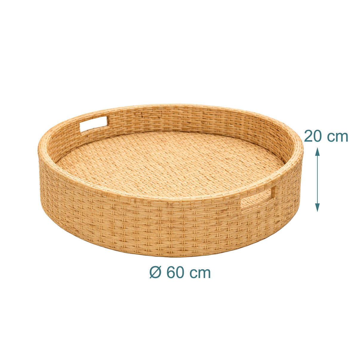 SERVERINGSBRICKA natur flytande PE rotting 60 cm - Ljusbrun, Textil/Metall (60/20/60cm) - Relaxdays