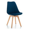 STUHL Dublin modern marineblau, Holzbeinen - Veloursstoff und Polsterschaum - Dunkelblau/Naturfarben, Holz/Textil (50/83/54cm) - NEW HOME