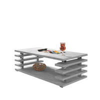 COUCHTISCH rechteckig Beton Ablage 120/40/60 cm - Hellgrau, Holzwerkstoff (60/120/40cm) - designimpex