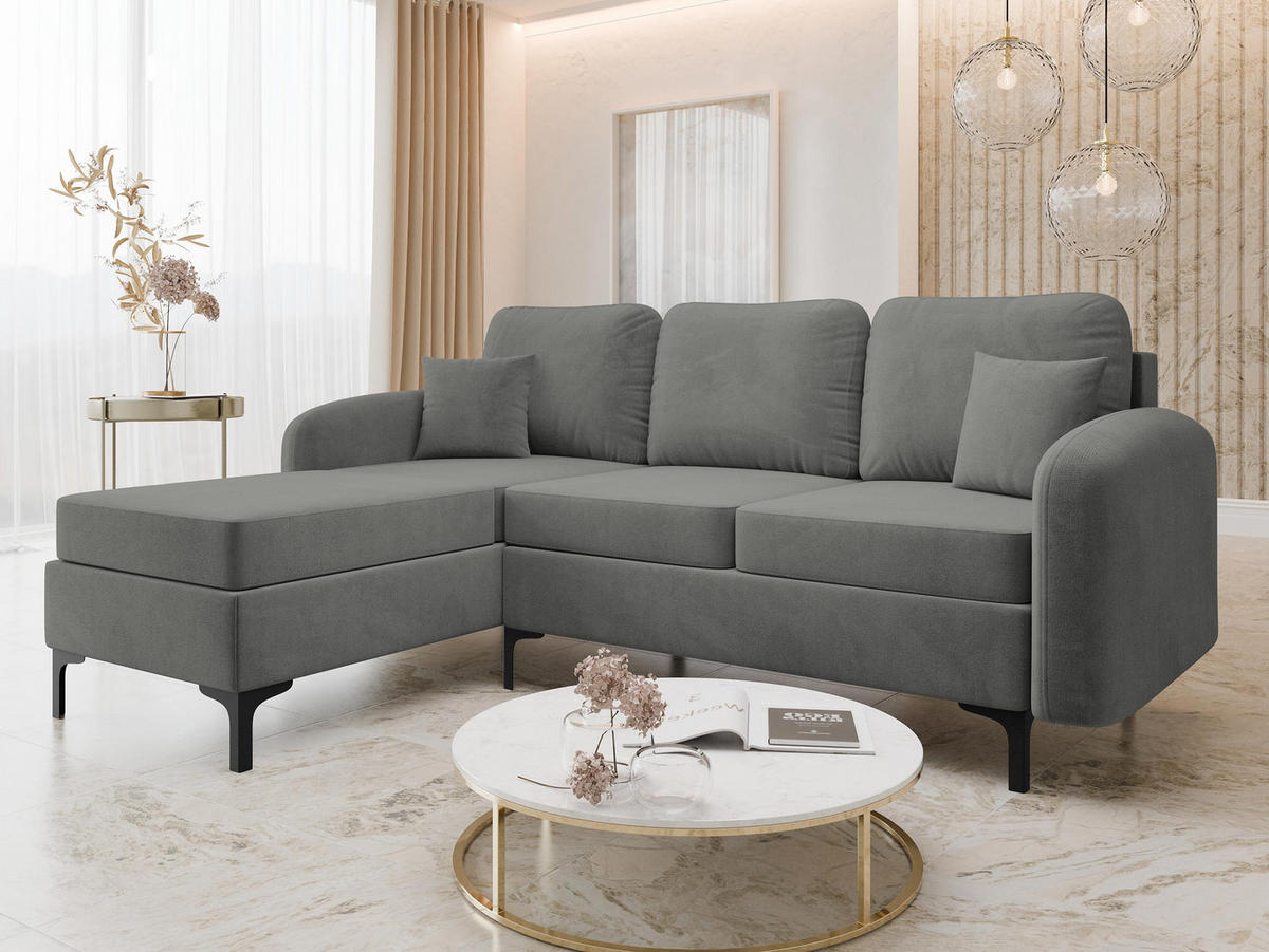 ECKSOFA Venice, Seite: Links - Schwarz, Holz/Textil (225/172cm) - MIRJAN24