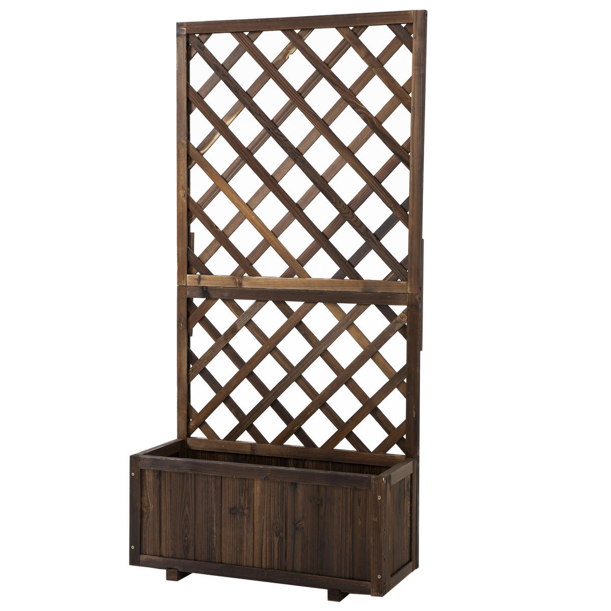 HOCHBEET DE-12106 mit Rankgitter 72,5/31,5/149,5 cm mit Bewässerung Natur - Braun, Holz (72.5/149.5/31.5cm) - ComfortXL