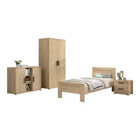 JUGENDZIMMER Set Keelia Eiche Melamin 4tlg Möbel - Eichefarben, Kunststoff (100/1/200cm) - 58aufmkessel