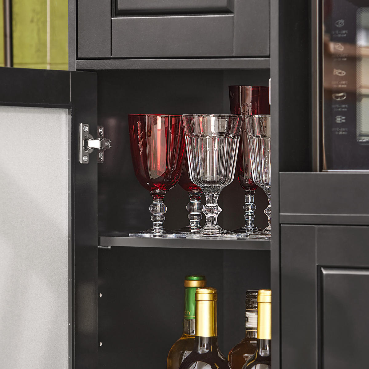 MIKROWELLENSCHRANK Schwarz - Schwarz, Holzwerkstoff (89/89/40cm) - SoBuy