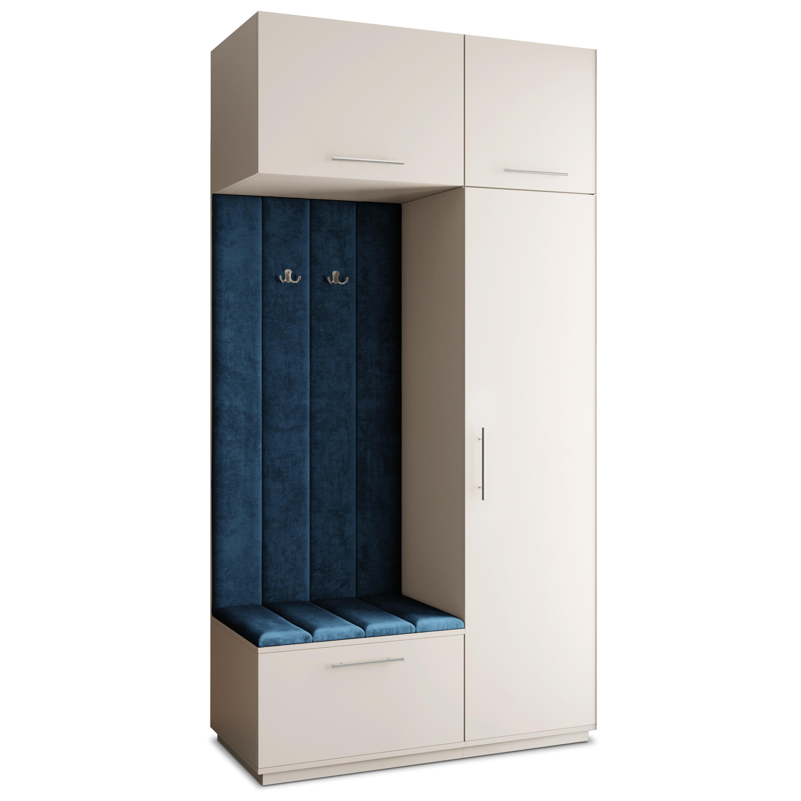 GARDEROBENSCHRANK REMA 120/240/60 cm Modern Garderobe-Set Kaschmir - Kaschmir/Blau, Holzwerkstoff (120/240/60cm) - MASSENO