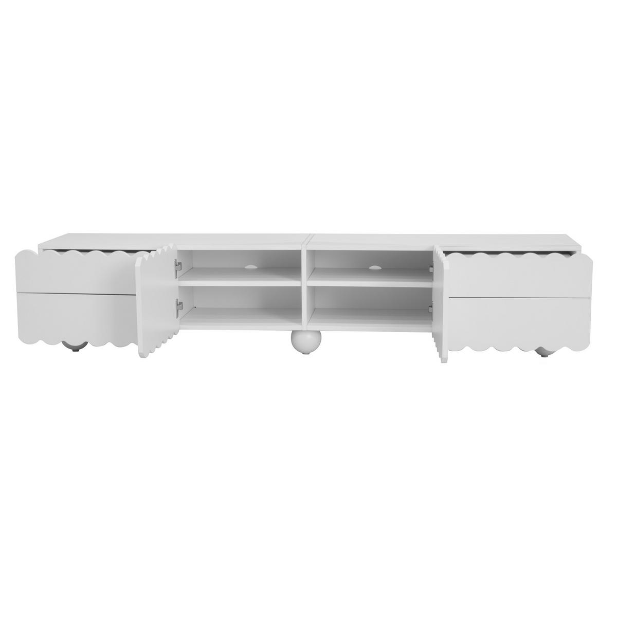 TV-SCHRANK mit Stauraum 175 x 38 x 37 cm Weiß MDF Holzwerkstoff - Weiß, Holzwerkstoff (38/37/175cm) - Beauniv