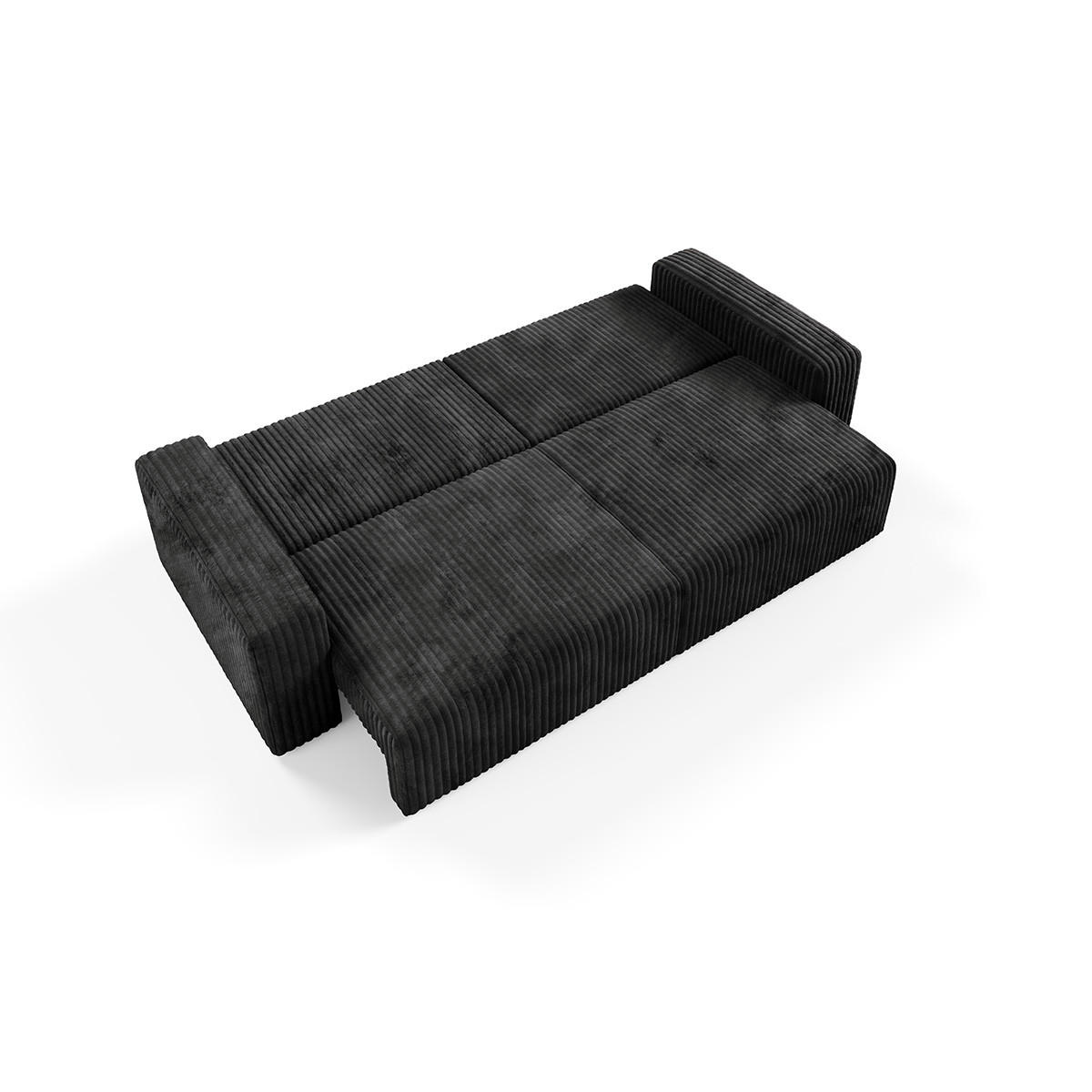 SOFA Angela 3 Sitzplätze Schwarz - Schwarz, Holz (252/86/105cm) - Petits-meubles