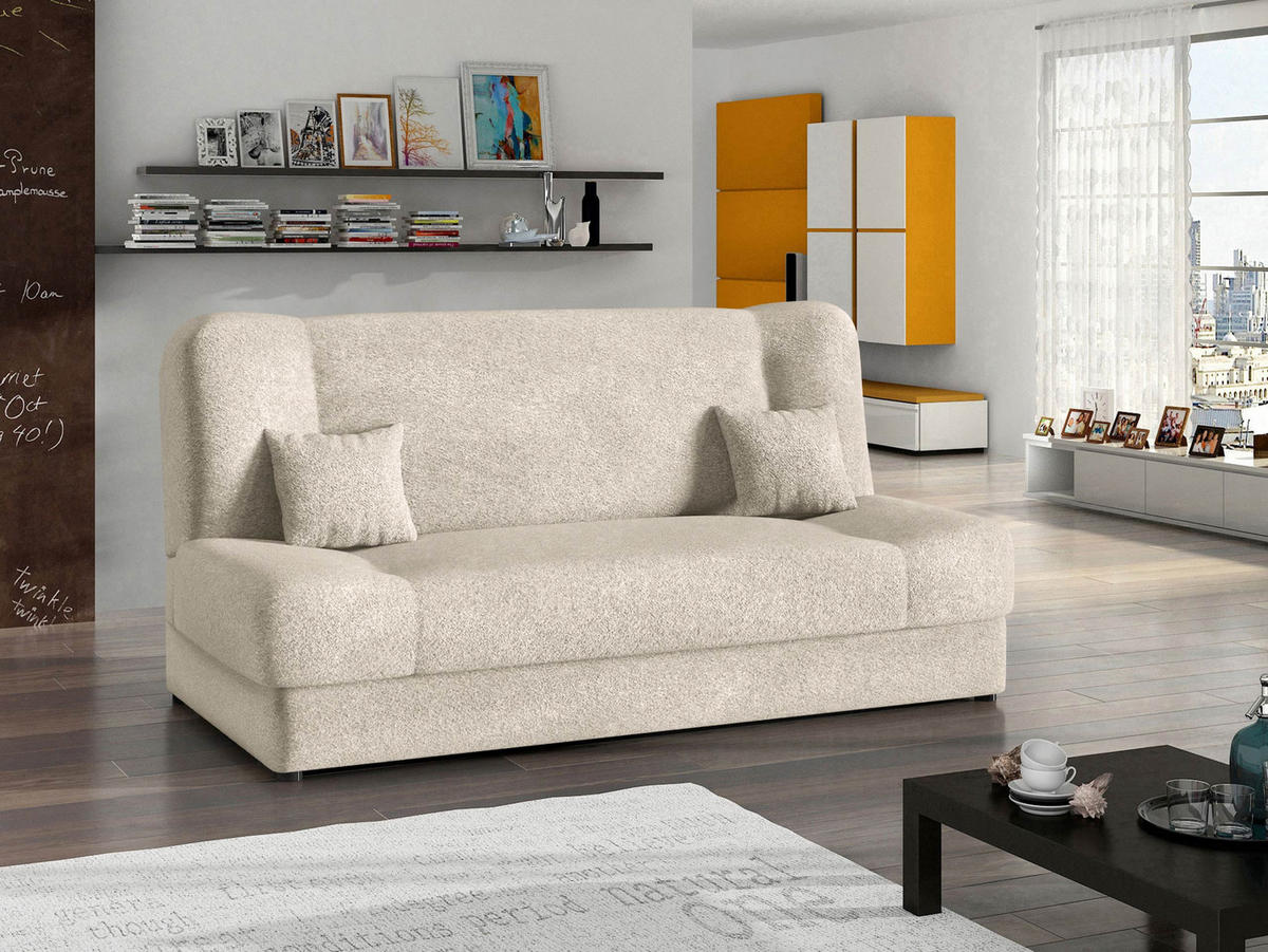 SCHLAFSOFA Jonas - Creme, Holz/Textil (195/86/87cm) - MIRJAN24