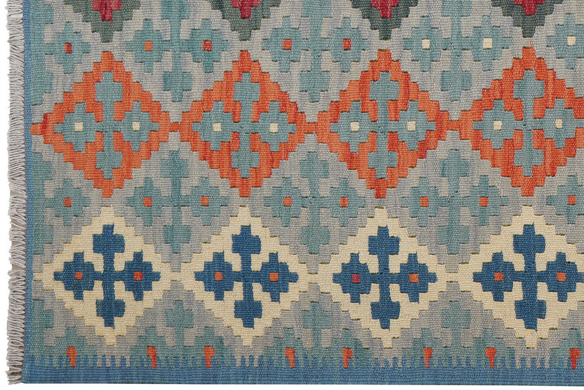 HANDWEBTEPPICH Kelim Gashgai Grau 181/124 cm Schurwolle - Grau, Textil (124/181cm) - Looma