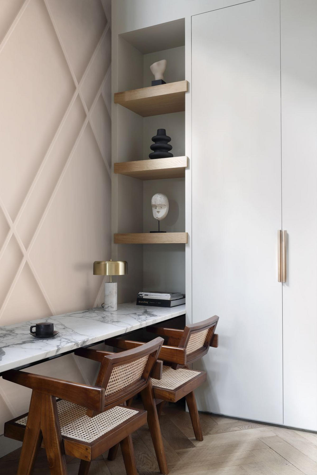 FOTOTAPETE Holzwandverkleidung 200 x 279 cm - Pink, Papier (200/279cm) - Origin Wallcoverings