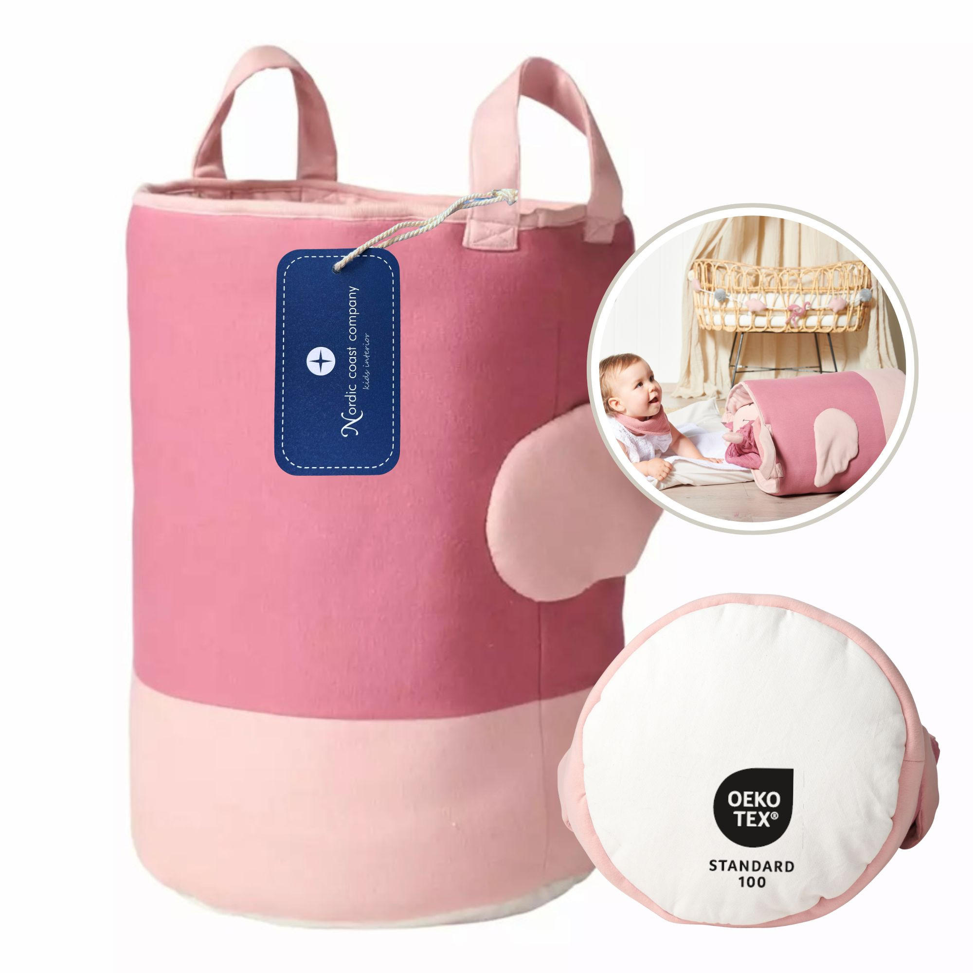 SPIELZEUGKORB Aufbewahrungskorb Kinderzimmer Wäschkorb - Rosa, Textil (30/30cm) - nordic coast company