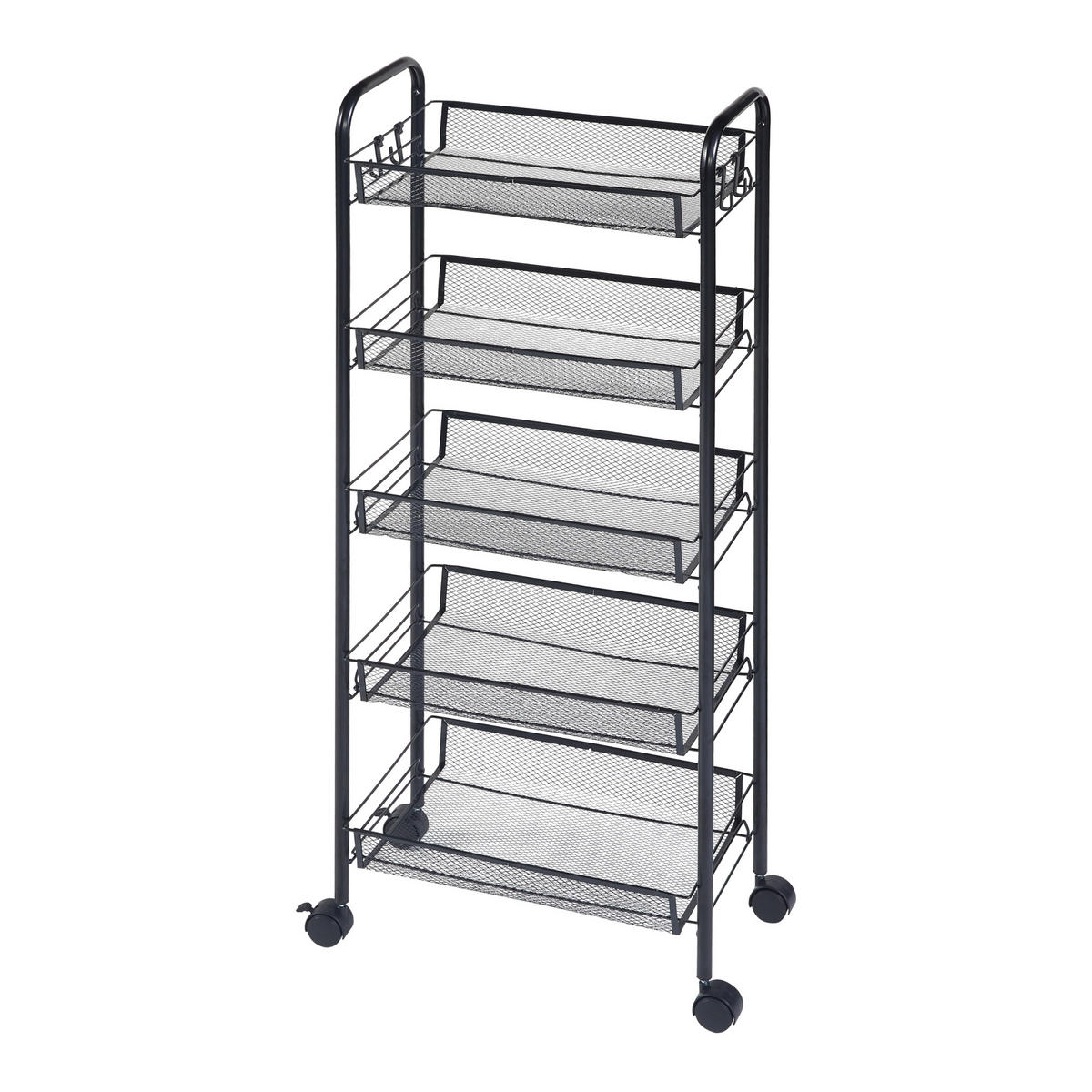 ROLLWAGEN Tromsø - Schwarz, Metall (44/103/26cm) - [en.casa]