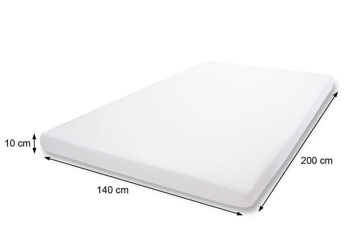 KALTSCHAUM-MATRATZENTOPPER 10CM Weiß - Weiß, Textil (200/140/10cm) - MCW