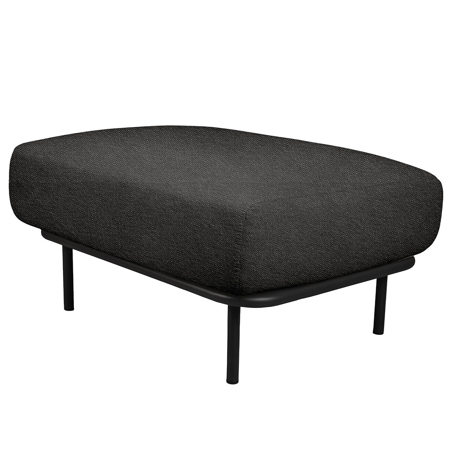 OUTDOOR-HOCKER - Schwarz, Textil/Metall (86/44/66cm) - home24