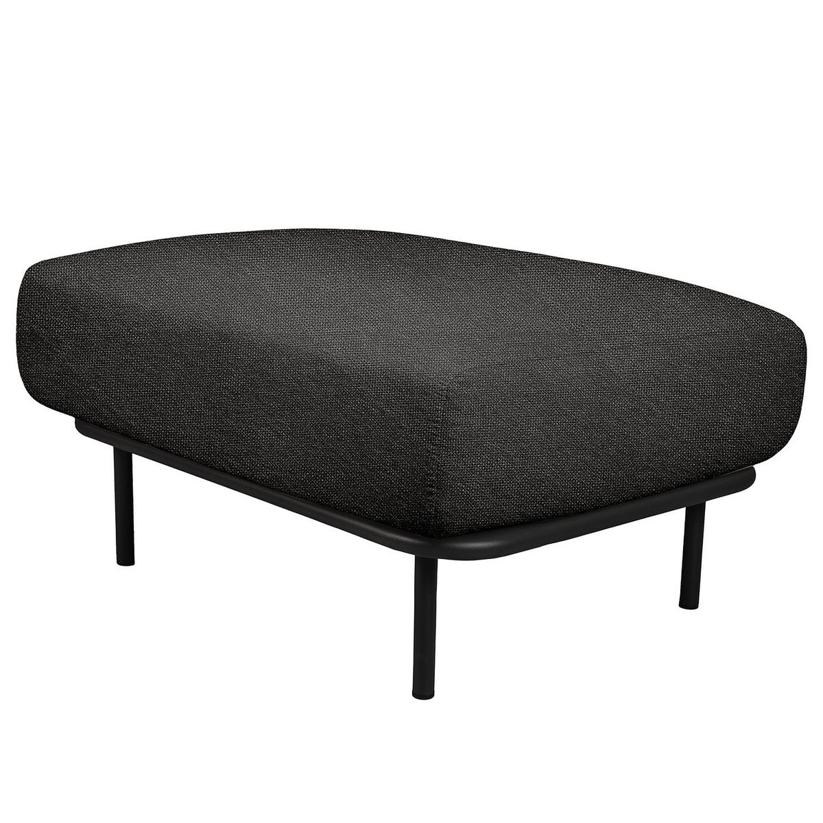 OUTDOOR-HOCKER - Schwarz, Textil/Metall (86/44/66cm) - home24