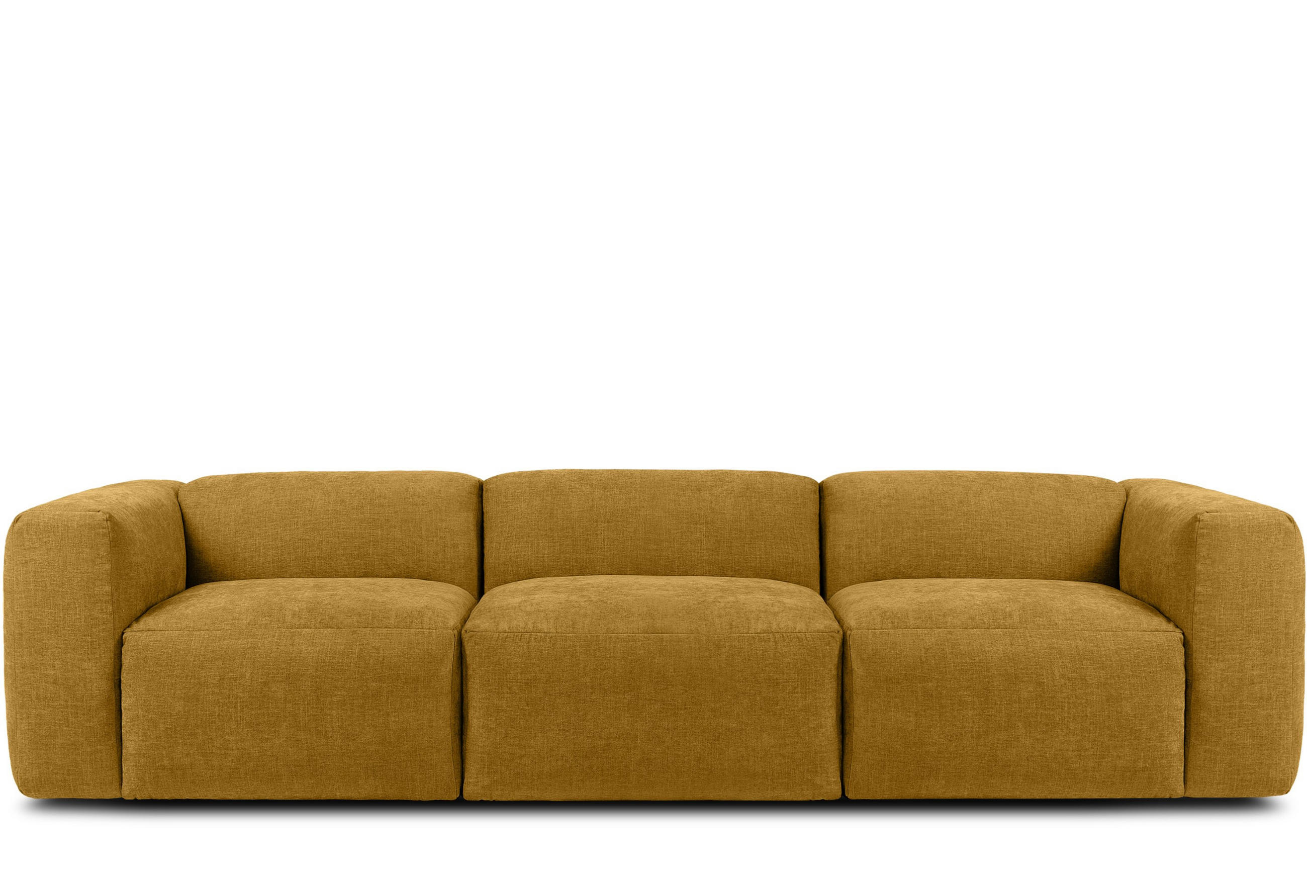 3-SITZER-MODULSOFA BUFFO mit extrem weicher und bequemer Sitzfläche, Gewebestoff, Honig - Honig, Textil (290/73/96cm) - KONSIMO®