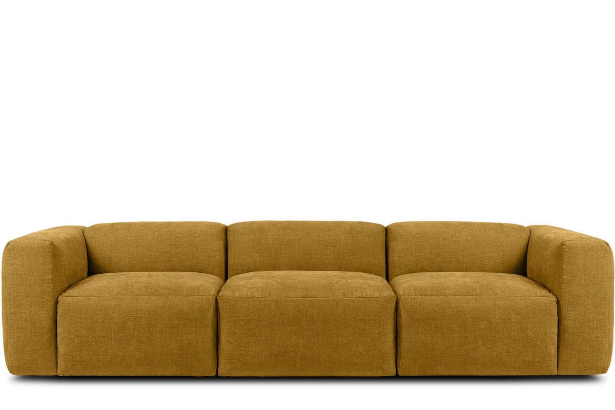 3-SITZER-MODULSOFA BUFFO mit extrem weicher und bequemer Sitzfläche, Gewebestoff, Honig - Honig, Textil (290/73/96cm) - KONSIMO®