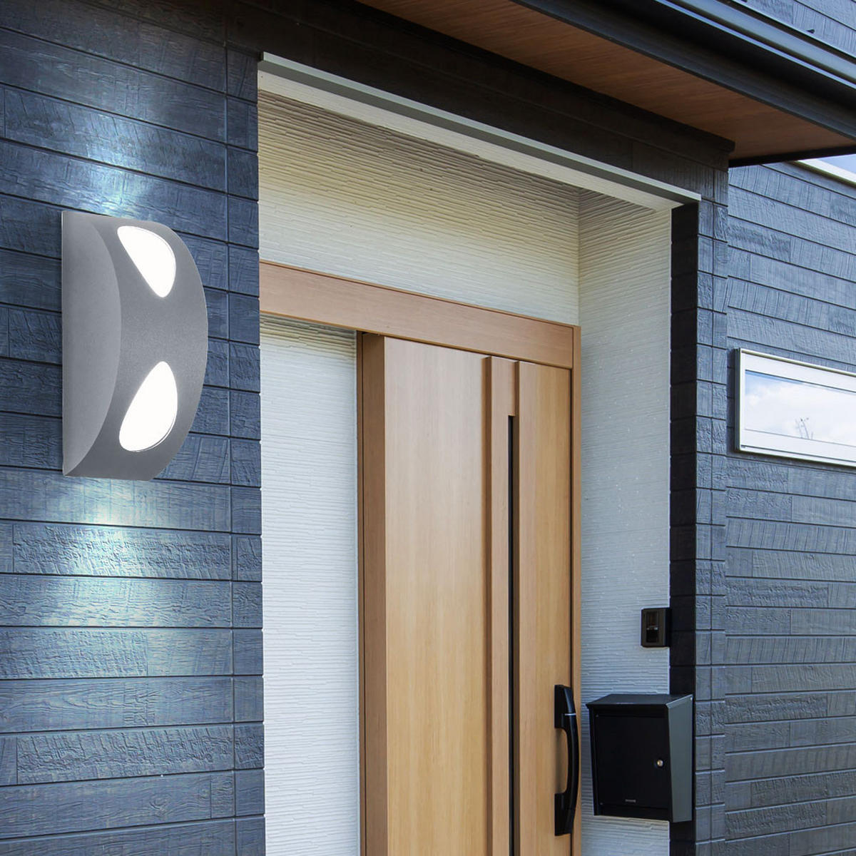 LED AUßEN-WANDLEUCHTE Alu Silber Weiß 5er Set - Silberfarben, Metall (7/19/8cm)