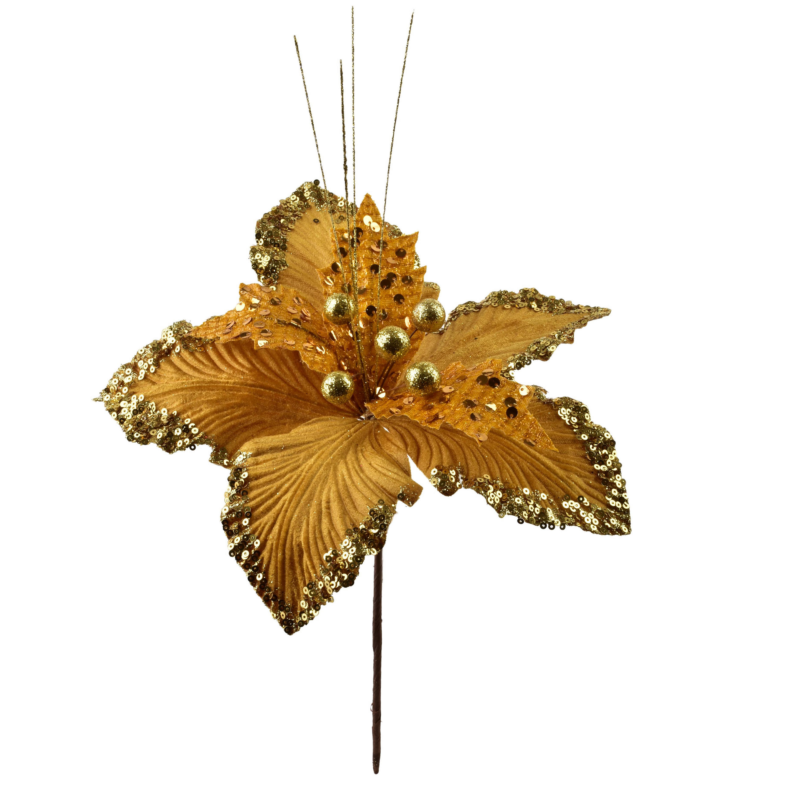 Mondex Kunstblume Gold 28x28x28 cm