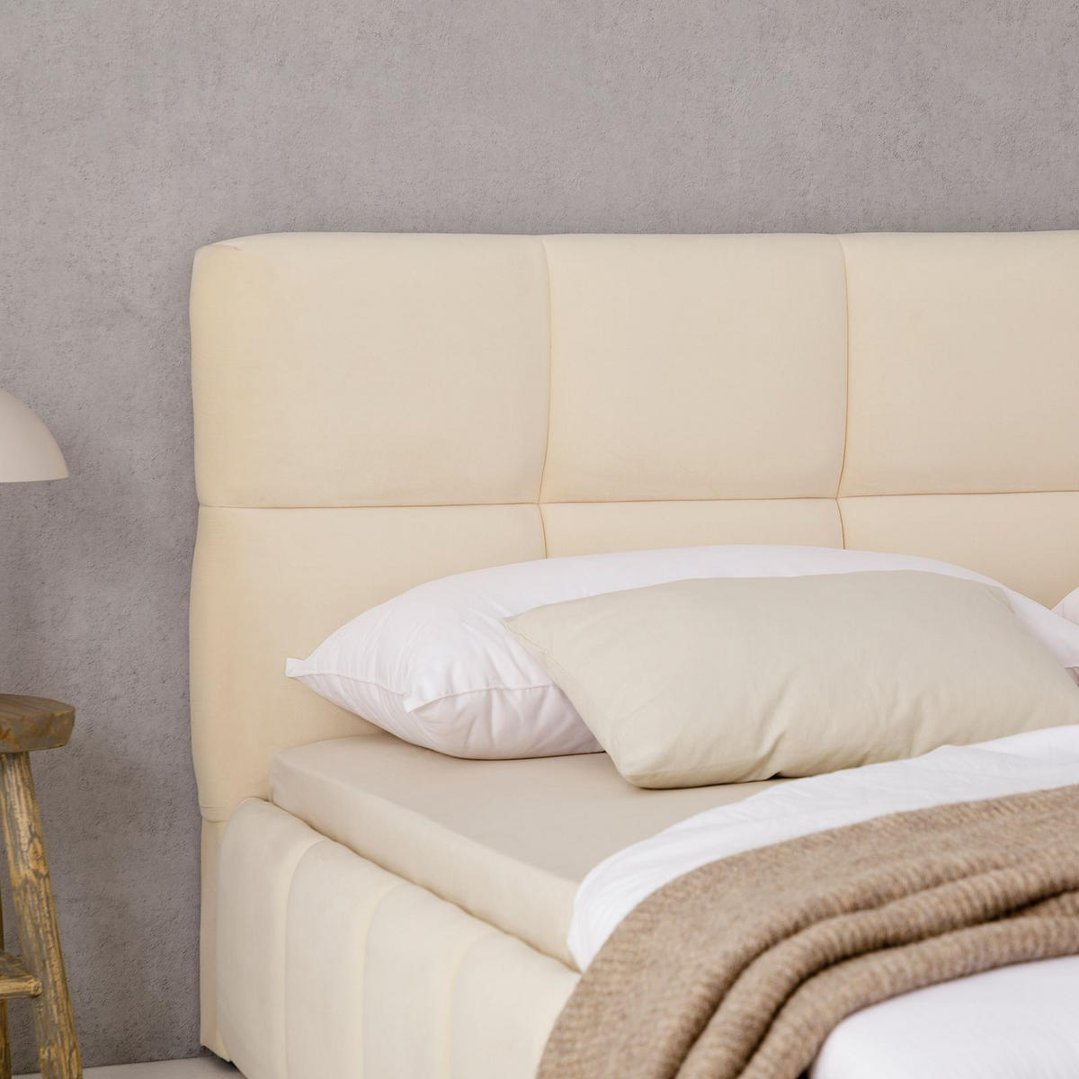 POLSTERBETT CLOUD 180x200 cm cremeweiß - Creme, Textil (180/200cm) - IDIMEX