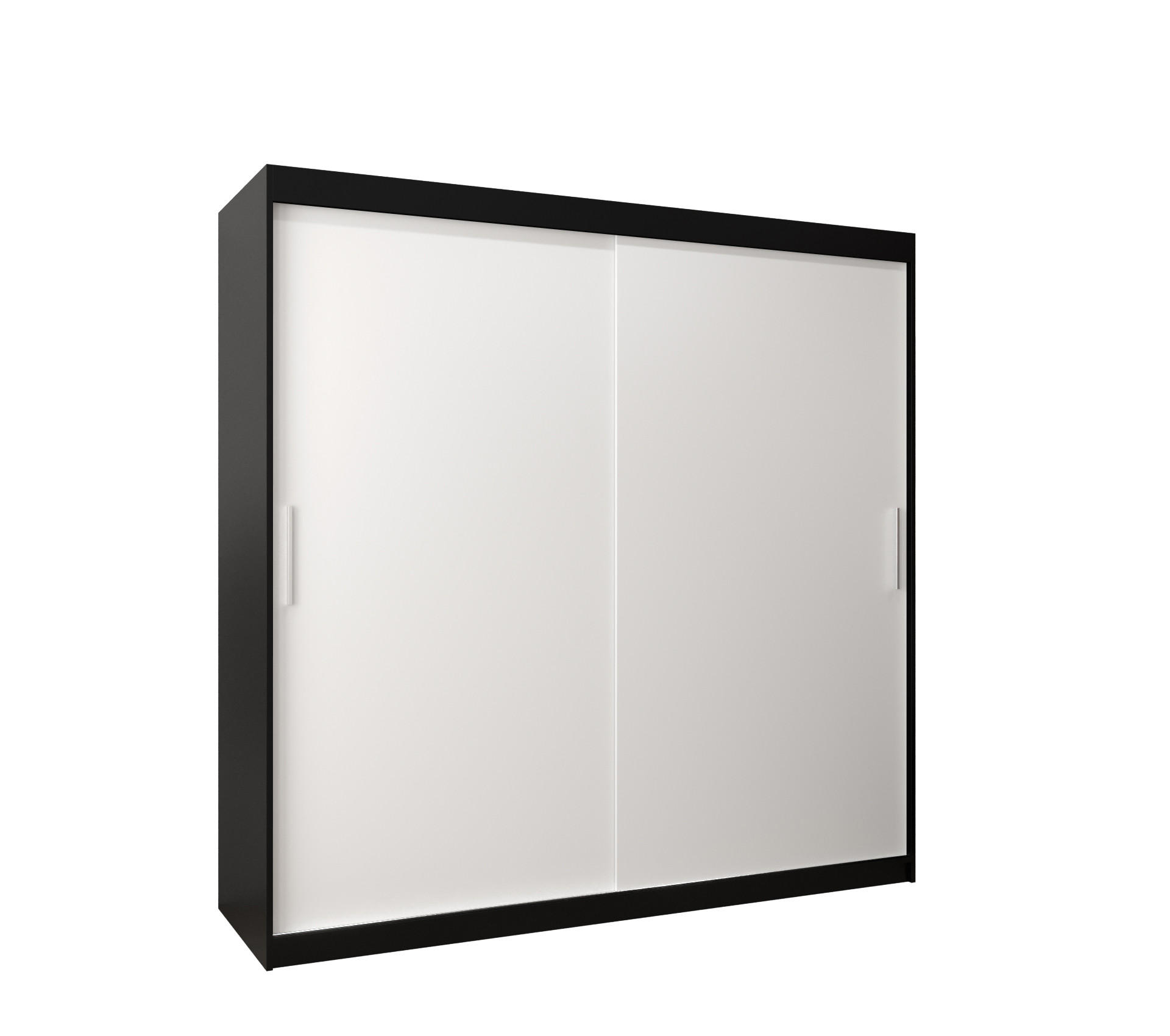 SCHWEBETÜRENSCHRANK 200/200/62 2-türig - Silberfarben/Schwarz, Holz/Kunststoff (200/200/62cm) - Abiks Möbel