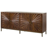 SIDEBOARD Mango 201x48x89 braun lackiert STILMÖBEL #129 - Braun, Holz (201/89/48cm) - Massivmoebel24
