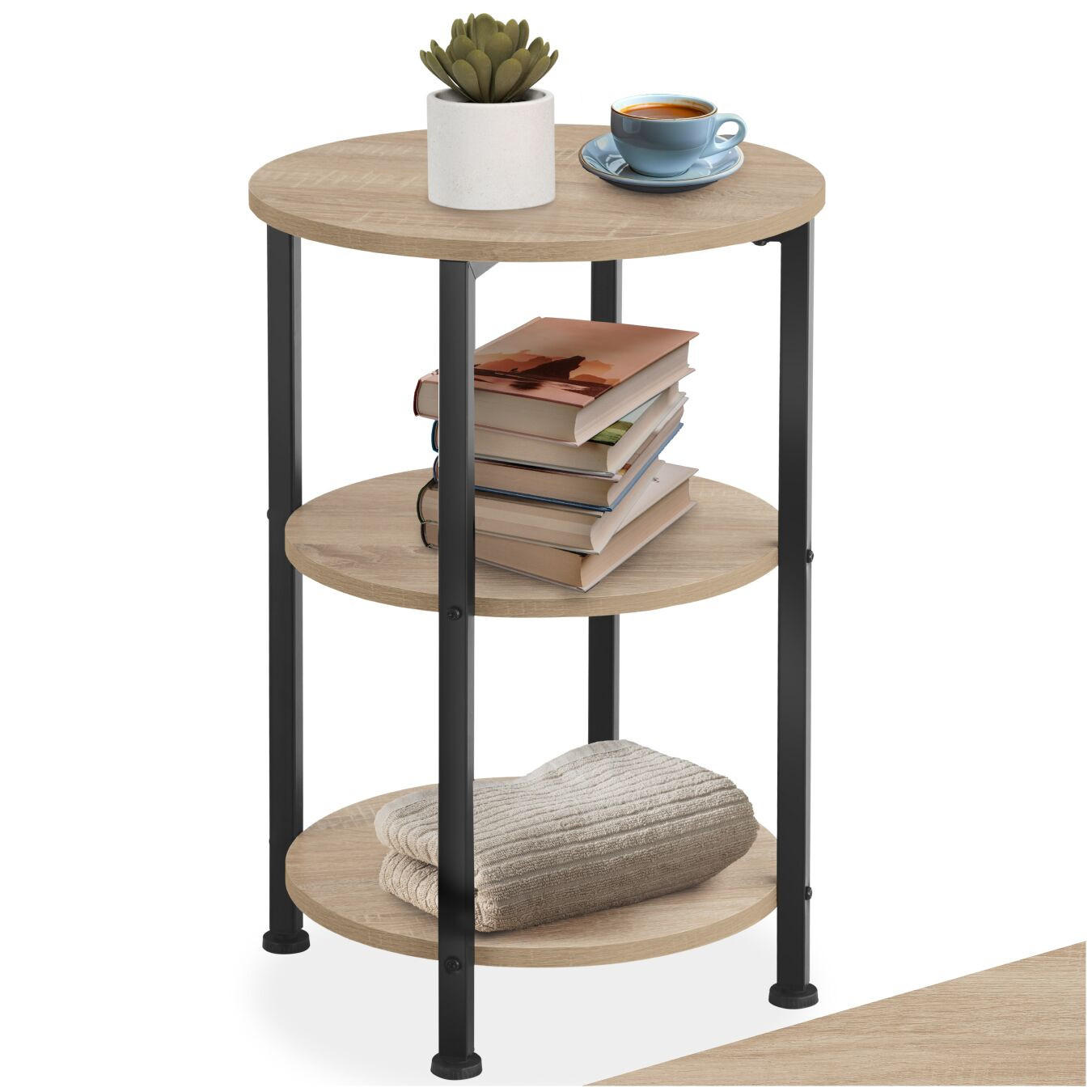 BEISTELLTISCH Colchester,40 x 61 cm,Industrial Holz hell, Eiche Sonoma - Naturfarben, Holz (40/40/61cm) - tectake