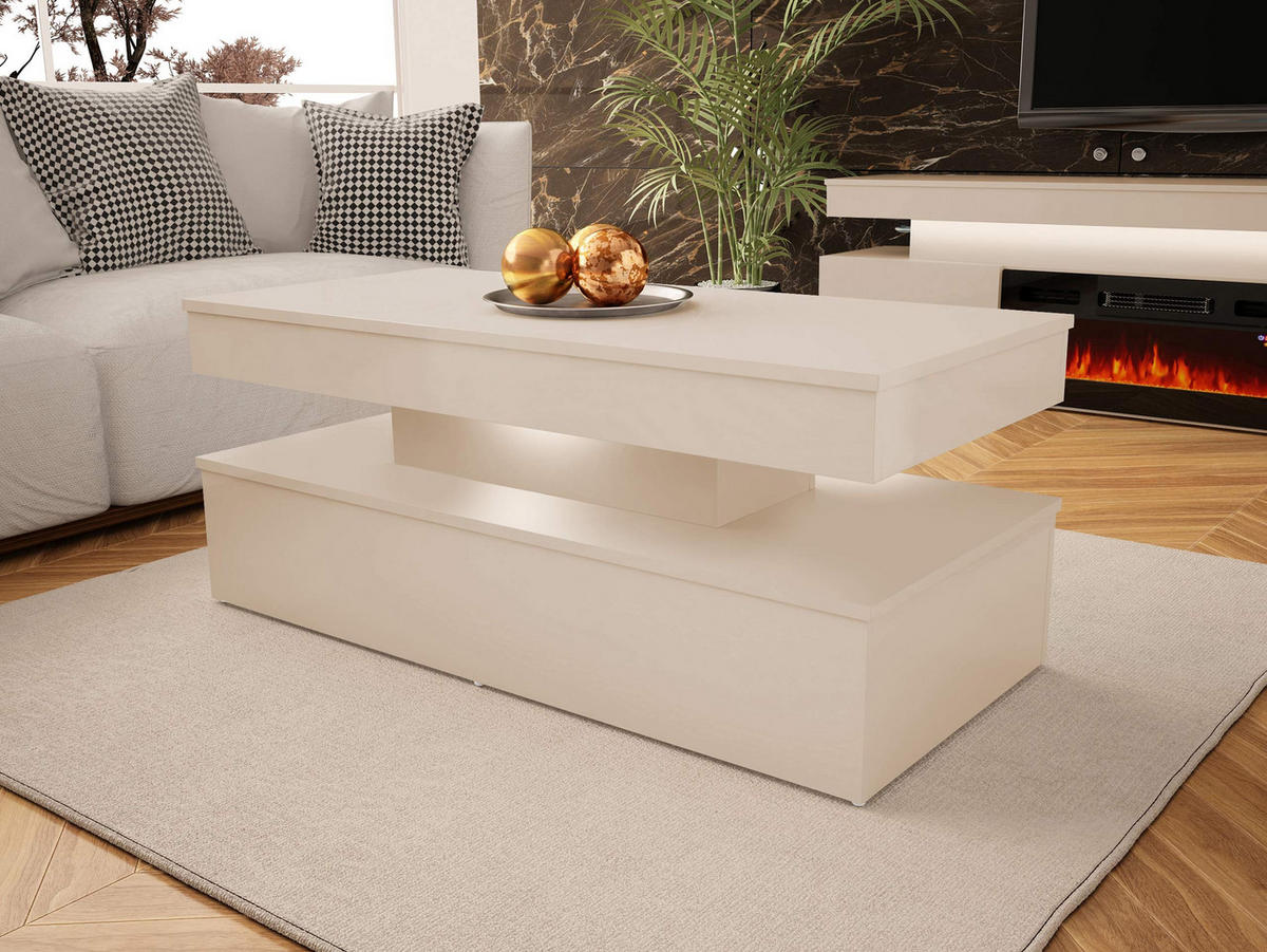 COUCHTISCH 120 Glossa Bis 01 - Sandfarben, Holzwerkstoff/Kunststoff (55/120/50cm) - MIRJAN24